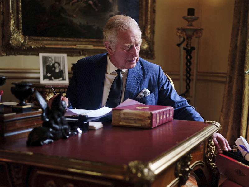 Royal family released new image of King Charles III Sept 2022. (Source: Associated Press)